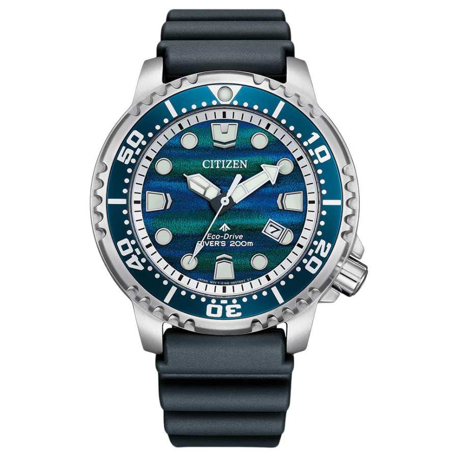 CITIZEN PROMASTER Light Powered Quartz Movement Rubber Strap Watch 44mm Men's Watches Blue Dial