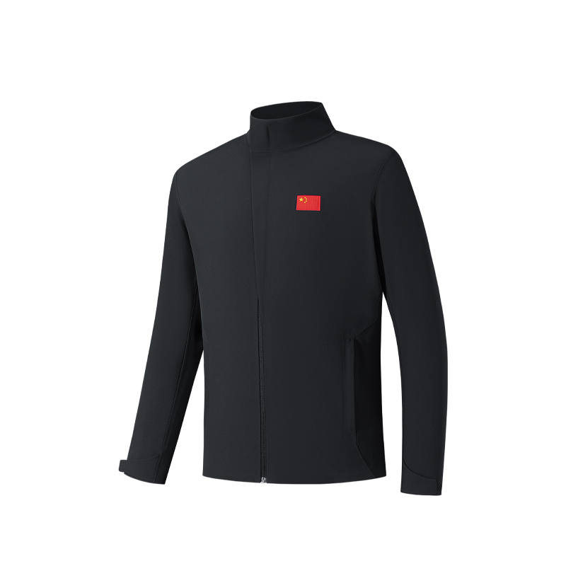 ANTA ANTA Running Jackets Men's Basic Black 2 Stand Collar Moderate