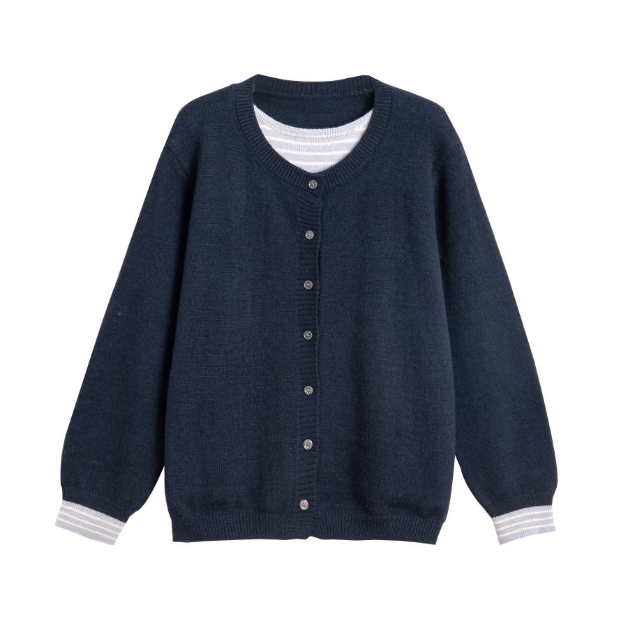 Tonlion Knitwear Women's Navy Blue Crew Neck Moderate