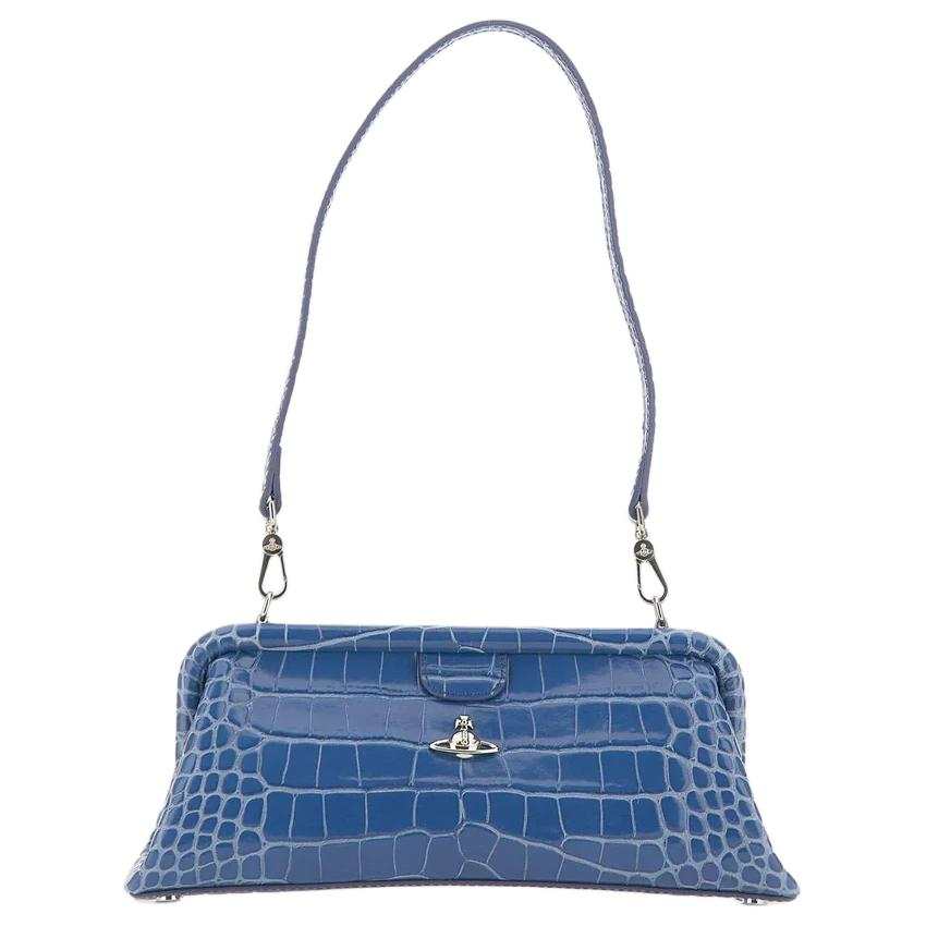 Vivienne Westwood Cow Leather Shoulder Bag Women's Blue