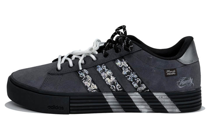 Adidas Adidas Daily Slip Resistant, Abrasion Resistant, Lightweight Low top Skateboard Shoes Unisex Black Silver