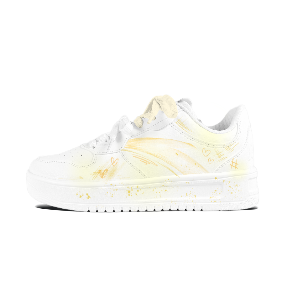 Anta Easy Brush Yellow Heart Abrasion Resistant Slip Resistant Skateboard Shoes Unisex
