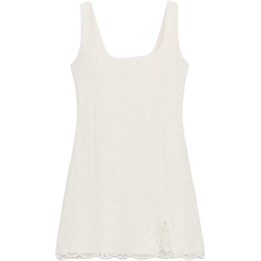 ZARA Sleeveless Dresses Women's White Square Collar Moderate Short