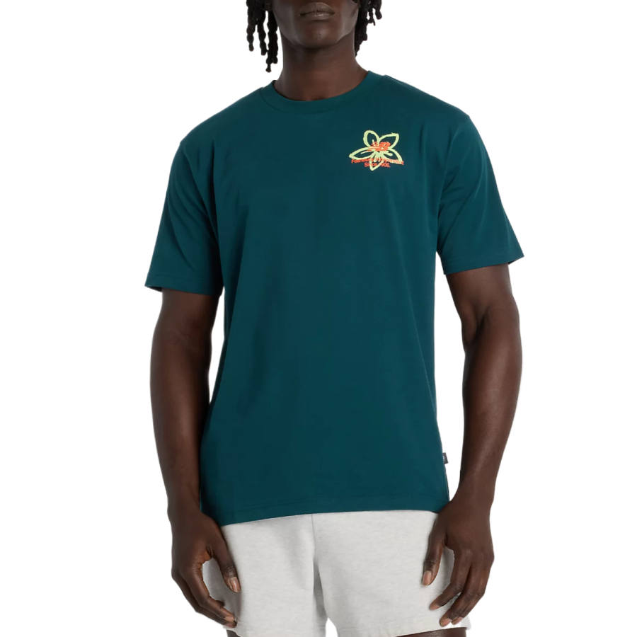 New Balance New Balance T Shirts Men's Medusa Green Crew Neck Moderate