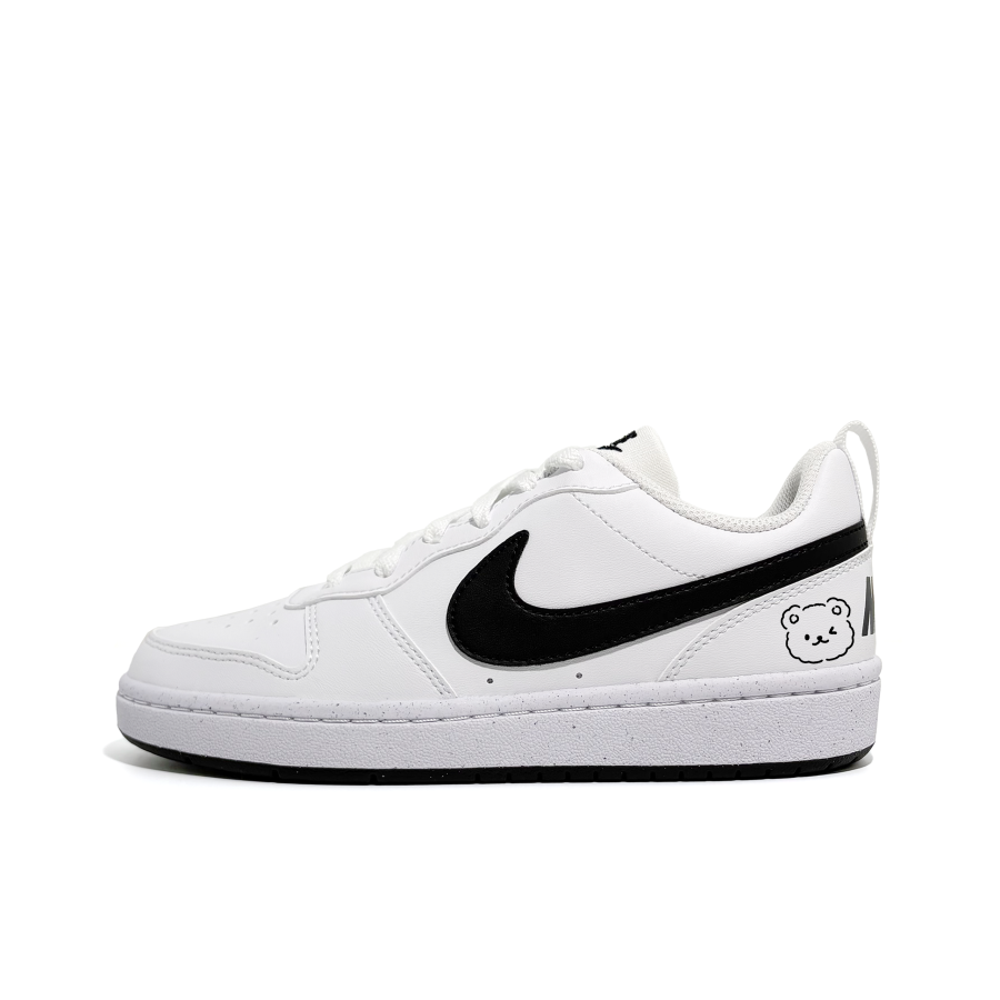 Nike Nike Court Borough Cookies Bear Abrasion Resistant Slip Resistant Skateboard Shoes Black White Teenagers