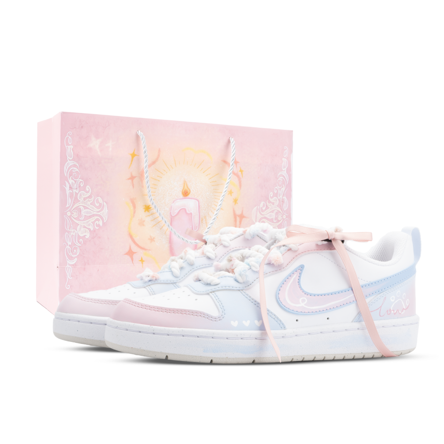 Nike Nike Court Borough Monster Lab, Pink Blue Secrets Low top Skateboard Shoes Women's Blue Pink