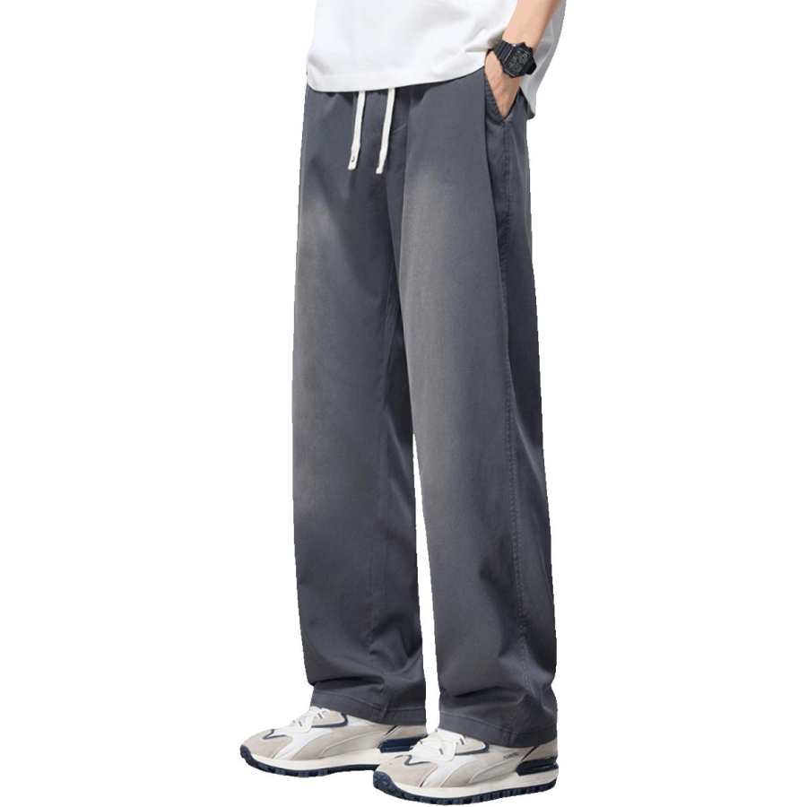 Tonlion Casual Pants Unisex Moderate Wide Leg Pants