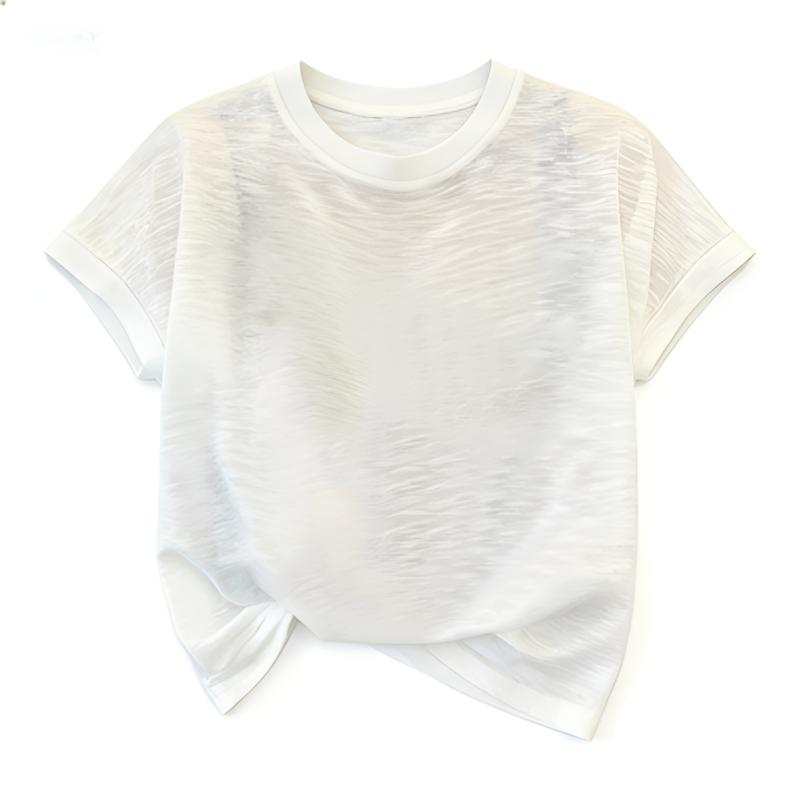DUSHE T Shirts Women's Crew Neck Thin Straight Fit