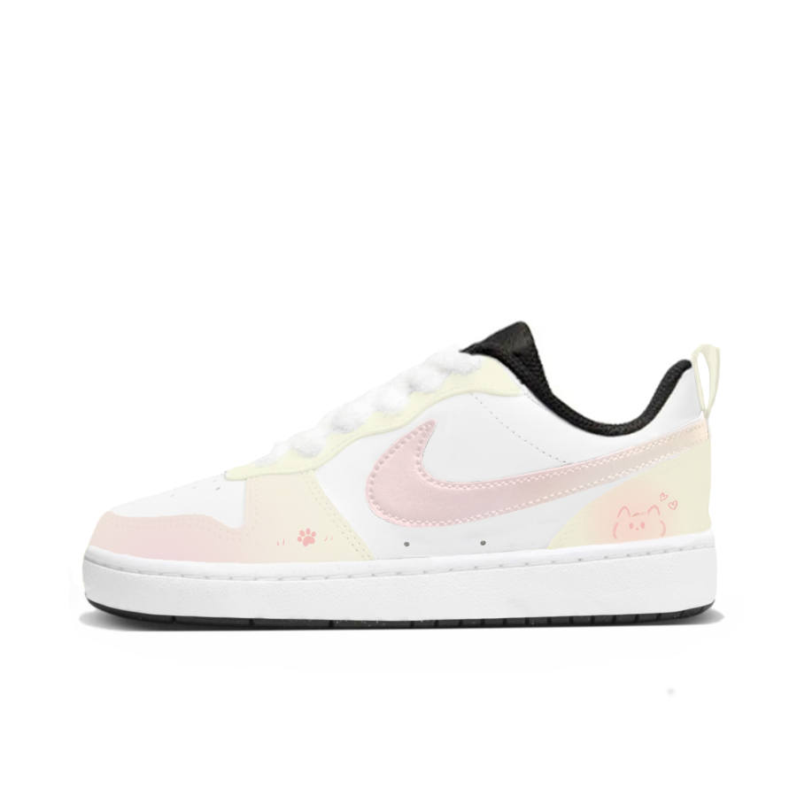 Nike Nike Court Borough Cheeses Freezing Slip Resistant Abrasion Resistant Low top Skateboard Shoes Women's Beige