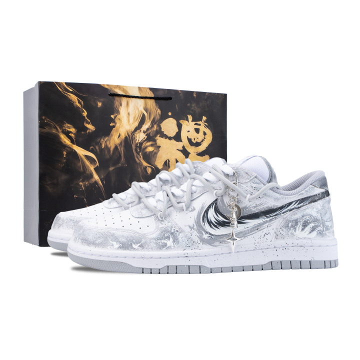 Nike Nike Big Starfall Butterfly Dancing Abrasion Resistant Breathable Low top Skateboard Shoes Unisex Gray White