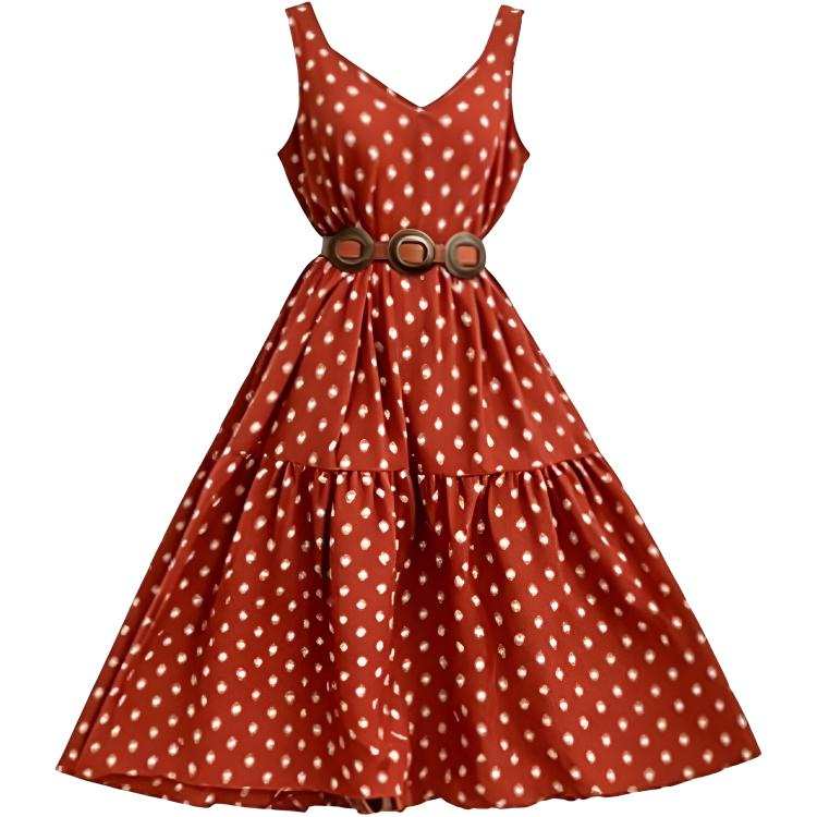 DUSHE Slip Dresses Women's Red Dress V Neck Moderate Long