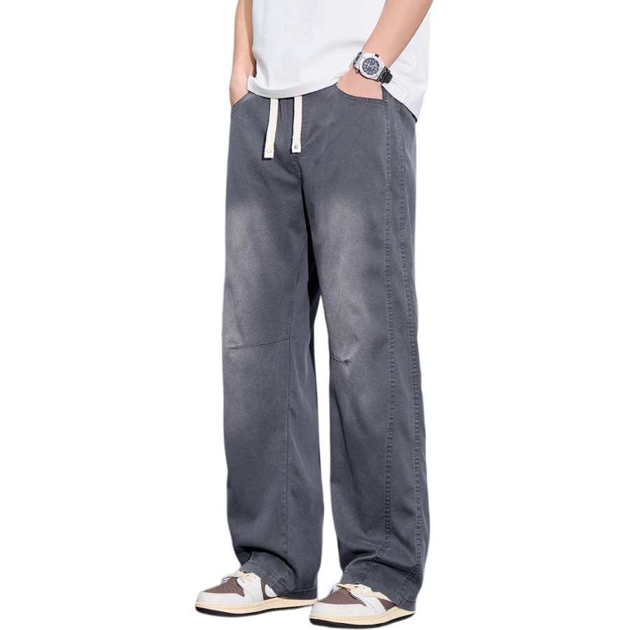 Tonlion Casual Pants Unisex Moderate Wide Leg Pants