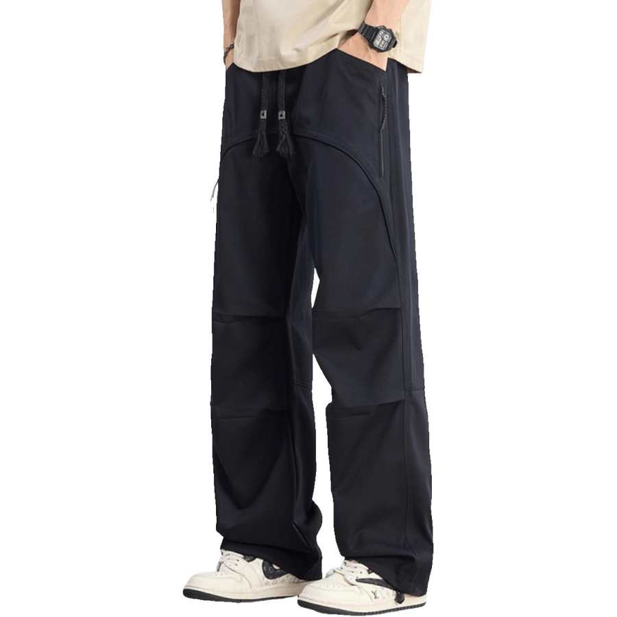 Tonlion Casual Pants Unisex Moderate Wide Leg Pants