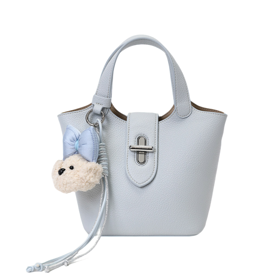 PAYOT Synthetic Leather Handbag Women's Sea Salt Blue/Ecru