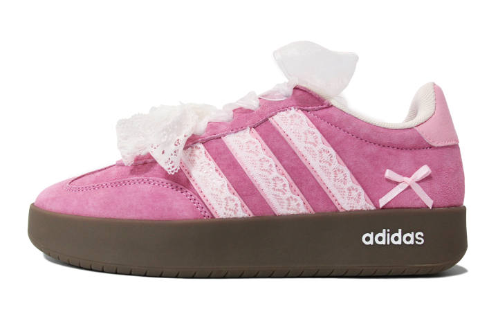 Adidas Custom Adidas BARREDA Walking Planet, Peach Dream Ballet Low top German Army Trainers Unisex Pink White