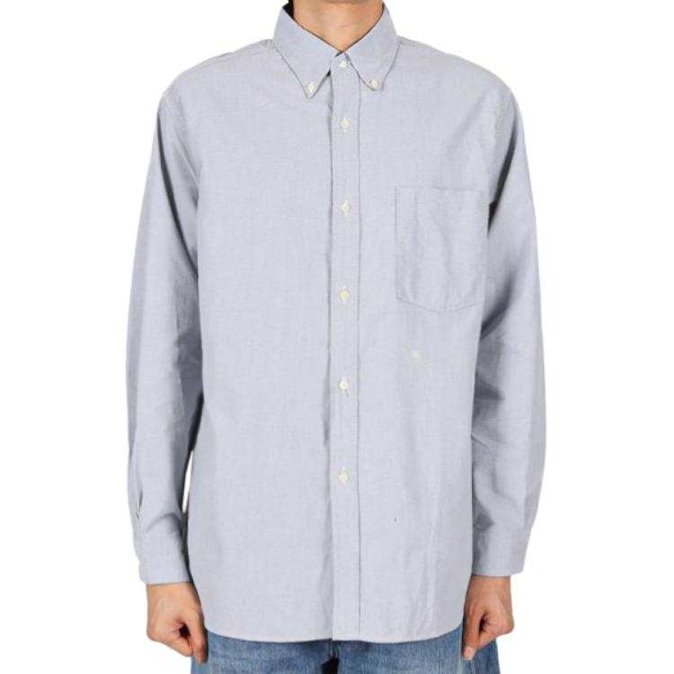 Nanamica Shirts Men's Gray Blue Lapel Moderate