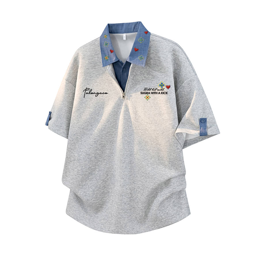 PAL ONGACO Polo Shirts Unisex Lapel Moderate Mock Two Piece