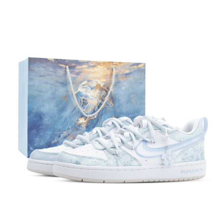 Nike Nike Court Borough Monster Lab, Xia Shou Qing Mo Low top Skateboard Shoes Women's Blue Green