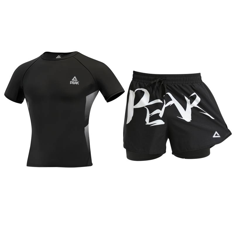 PEAK x SHUILULIANGYONG Casual Sportswear Unisex Two Piece Set Black