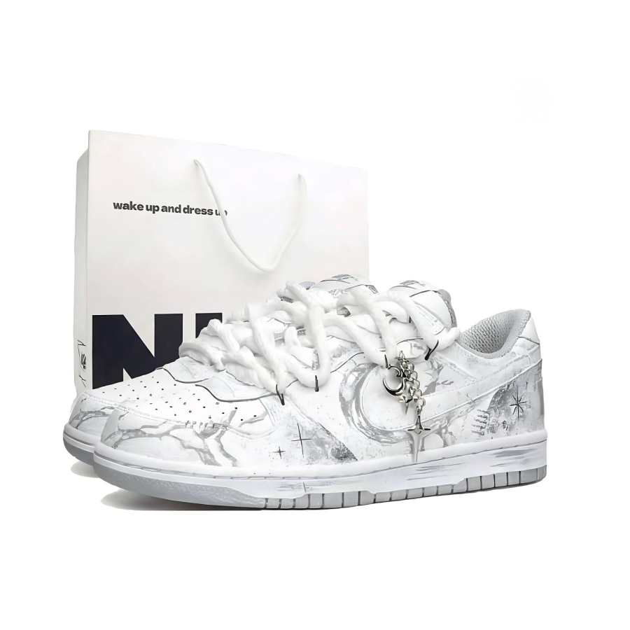 Nike Nike Dunk Floating Light Moon Trace Double Shoelace, Special Shopping Bag Abrasion Resistant Low top Skate Shoes Men's