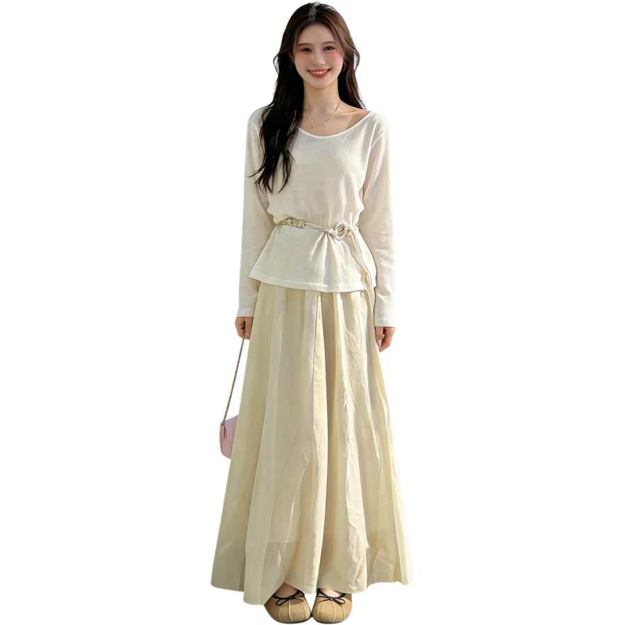 JBBCN Two Piece Skirt Sets Women's V Neck Moderate Long