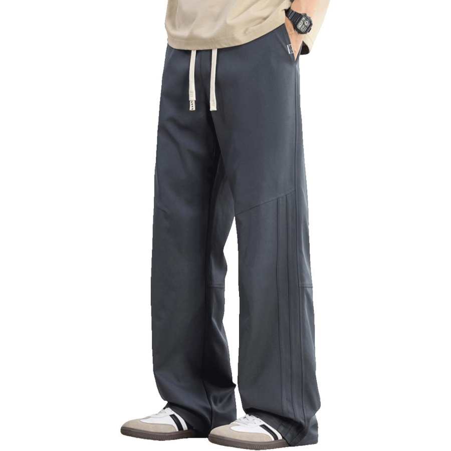 Tonlion Casual Pants Unisex Moderate Wide Leg Pants