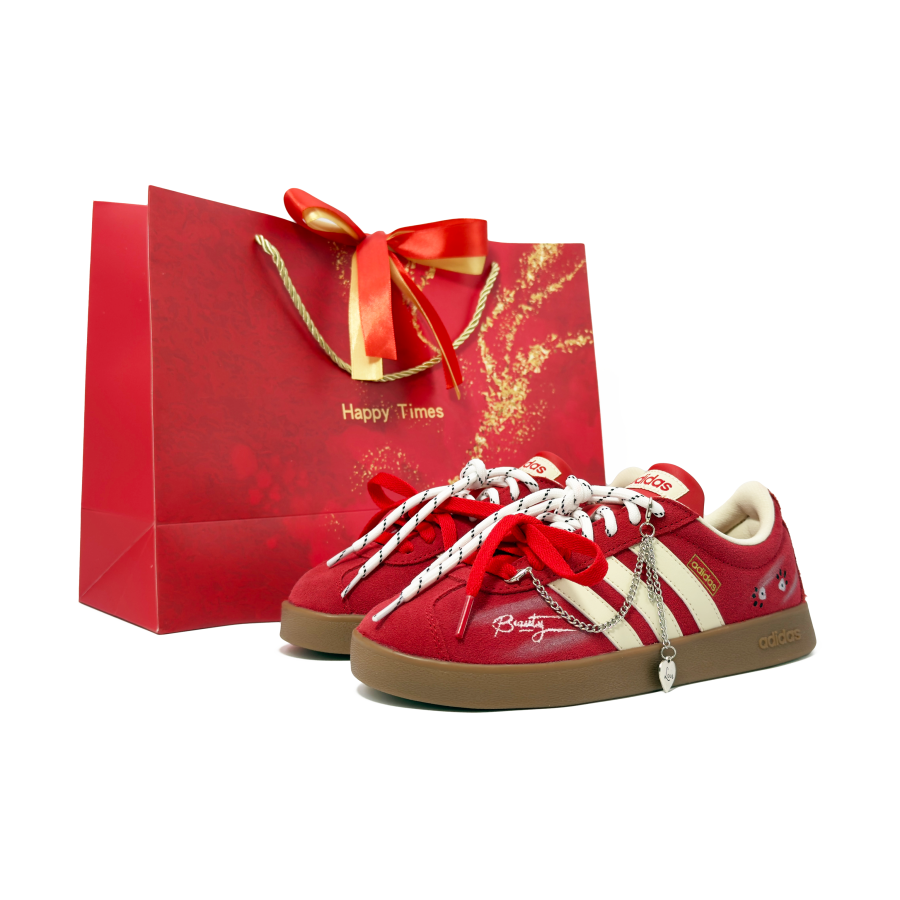 Adidas Adidas Vl Court Classic Abrasion Resistant Slip Resistant Low top Skateboard Shoes Unisex China Red
