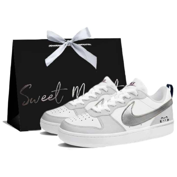 Nike Nike Court Borough Leather Slip Resistant Cushioning Abrasion Resistant Height Increasing Low top Skateboard Shoes