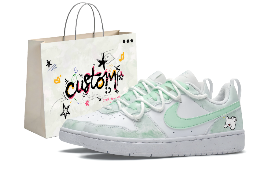 Nike Nike Court Borough Maltese Abrasion Resistant Slip Resistant Low top Skateboard Shoes Unisex White Green