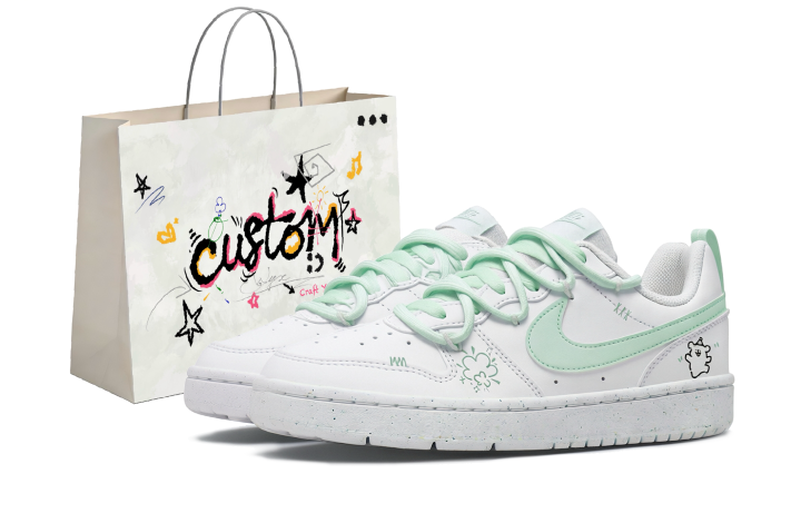Nike Nike Court Borough Maltese Abrasion Resistant Slip Resistant Low top Skateboard Shoes Unisex White Green