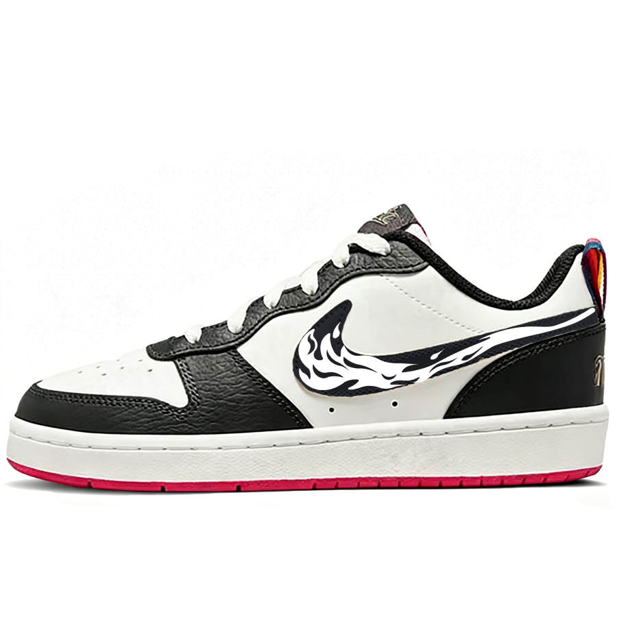 Nike Nike Court Borough Fiery Leather Low top Kids' Skateboarding Shoes White Unisex