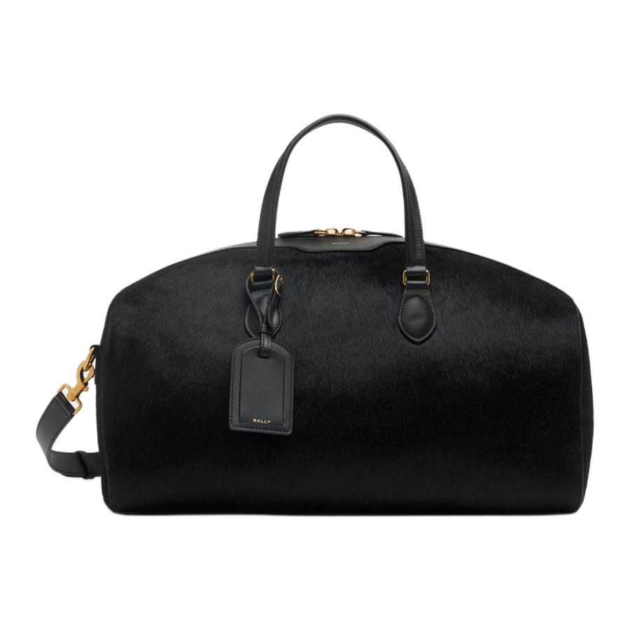 BALLY Beckett 34L Cow Leather Travel Bag Men's Black