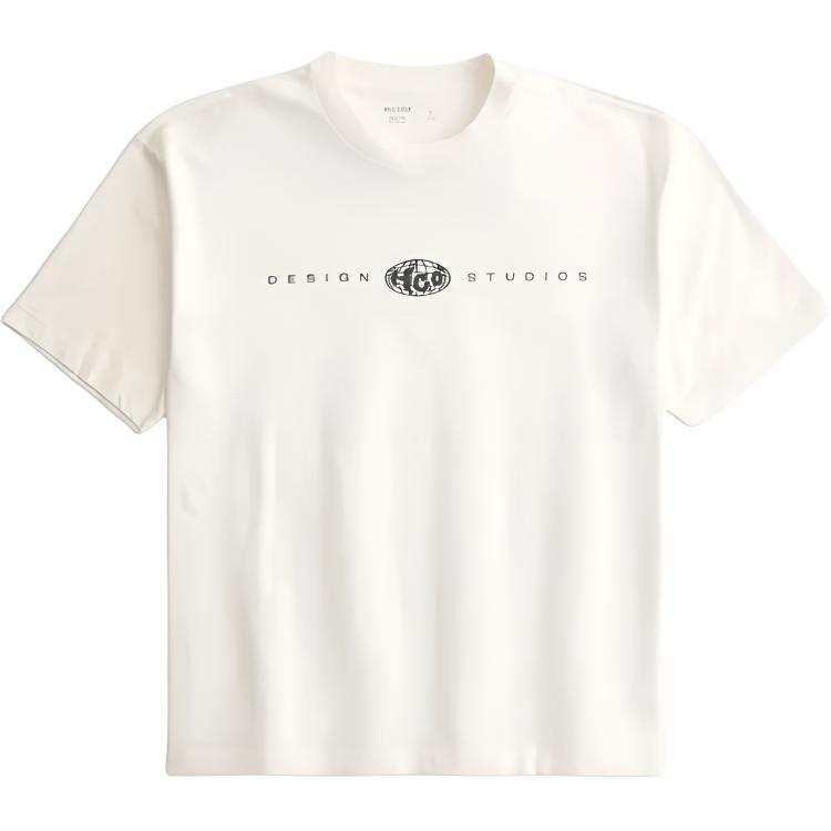 Hollister/ T Shirts Men's White Crew Neck Moderate Straight Fit