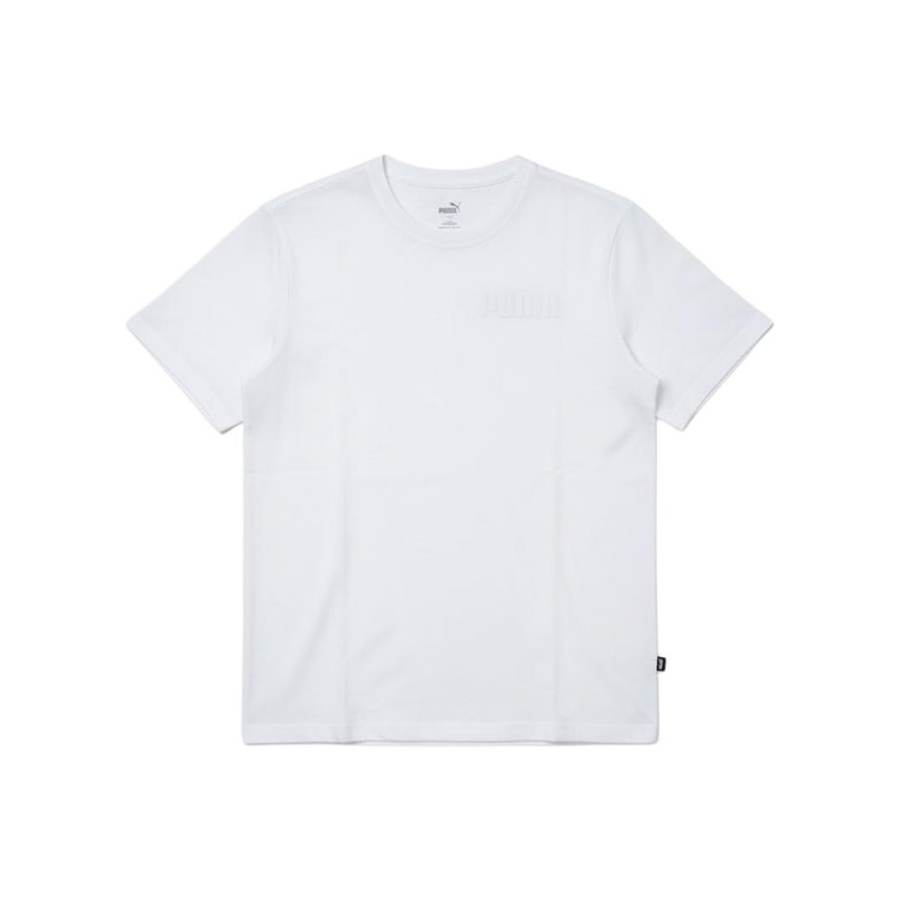 PUMA T Shirts Men's White Crew Neck Moderate