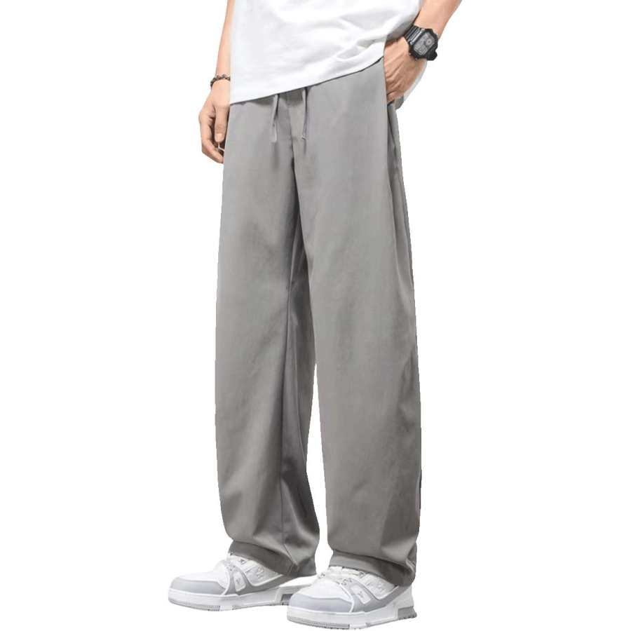 Tonlion Casual Pants Unisex Moderate Wide Leg Pants