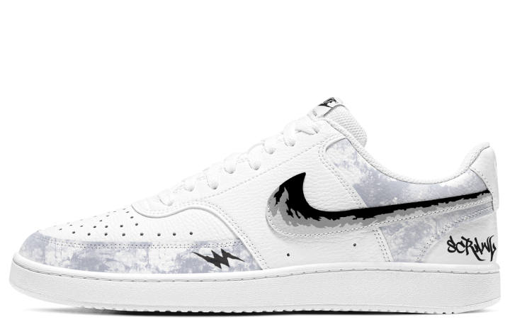 Nike Nike Court Vision 1 Cloud Cushioning Slip Resistant Low top Skateboard Shoes Men's Black White