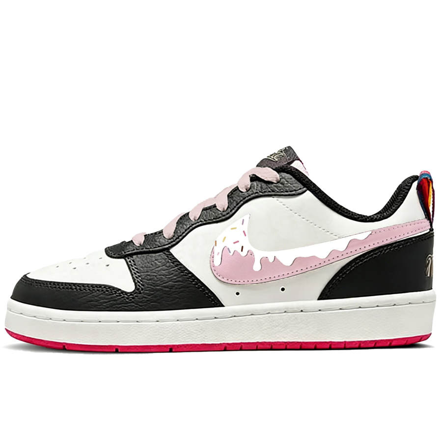 Nike Nike Court Borough Sweet Cream Leather Low top Kids' Skateboarding Shoes White Unisex