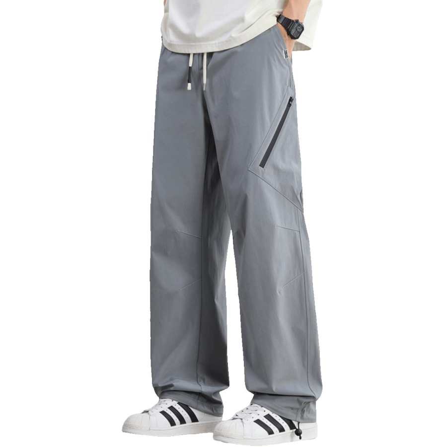 Tonlion Casual Pants Unisex Moderate Wide Leg Pants