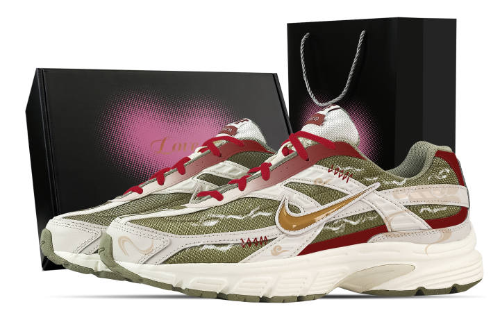 Nike Nike Initiator Support Breathable Low top Casual Running Shoes Men's Red Green