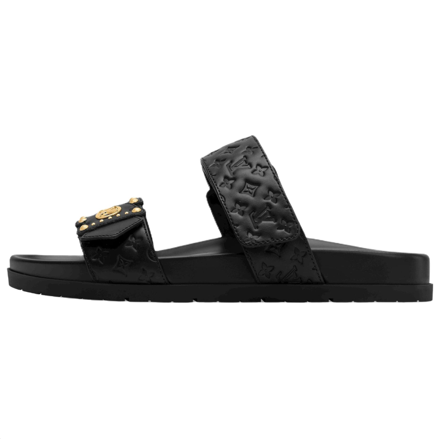 LOUIS VUITTON Slide Slippers Women's Black