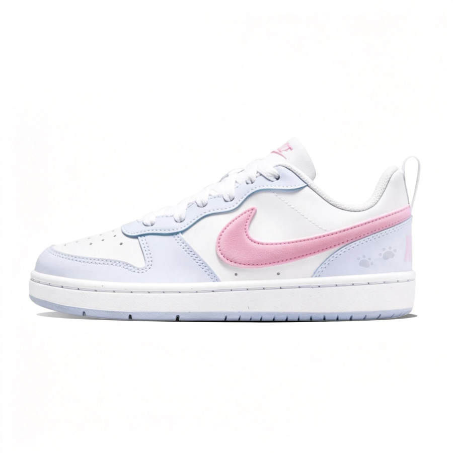 Nike Nike Court Borough 2 Peach Melba Synthetic Leather Cushioning Lightweight Low top Skateboard Shoes Women's Blue