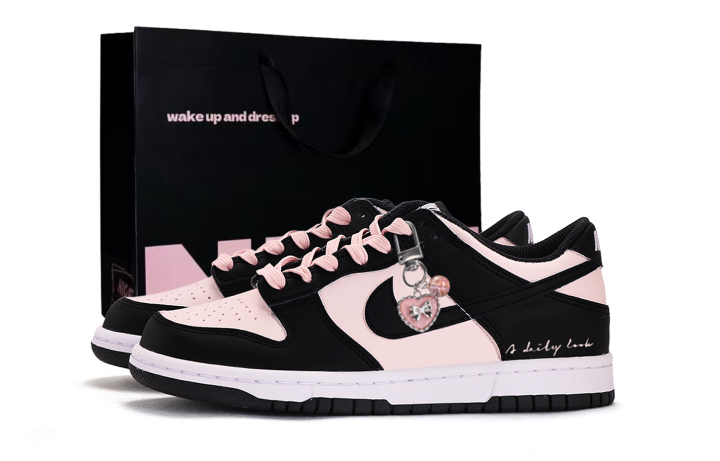 Nike Nike Dunk Coverage Slip Resistant Low top Skateboard Shoes Women's Black Pink