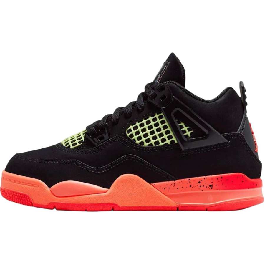 Jordan Jordan Air Jordan 4 Low top Children's Basketball Shoes Black Red Children Aged 3 7 Years Old