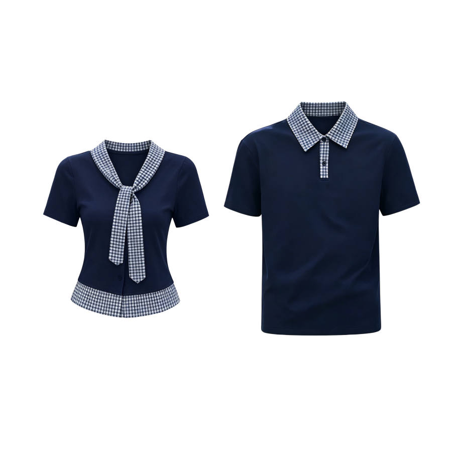 TUSHIFEI Couple Sets Women's Polo Collar Moderate