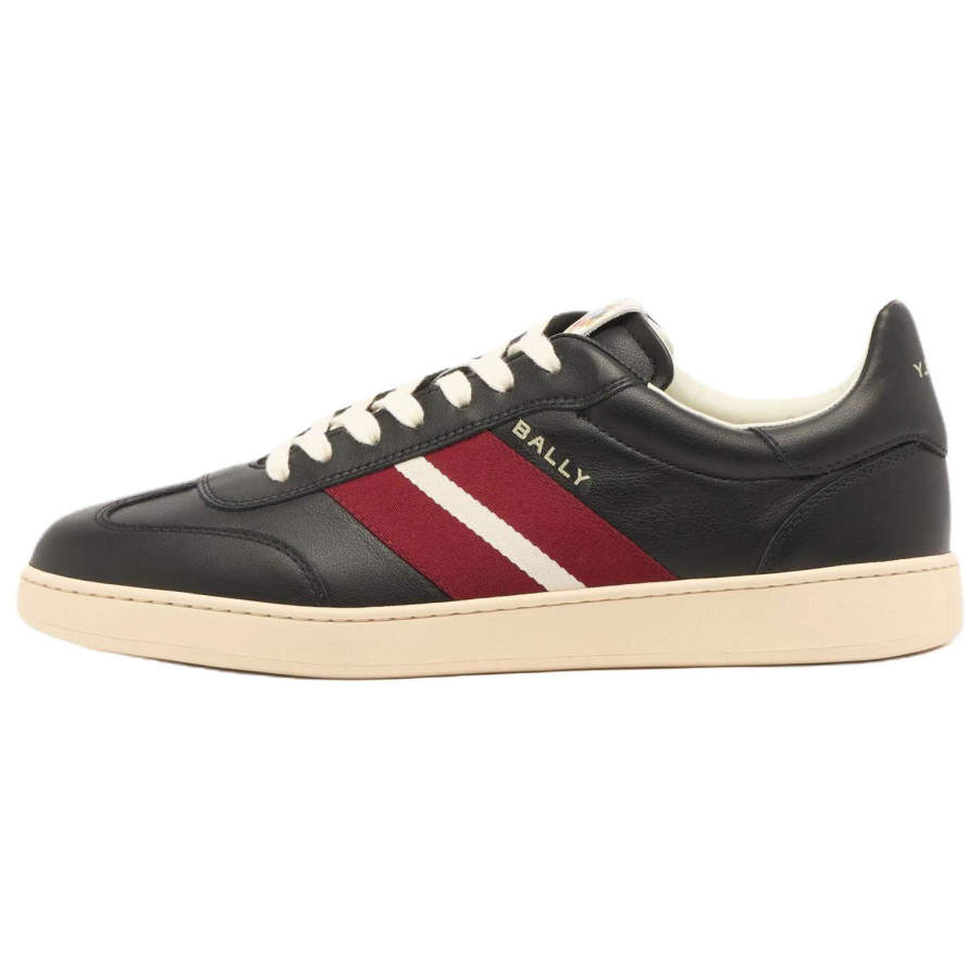 BALLY BALLY Crest Leather Low top Skateboard Shoes Men's Black