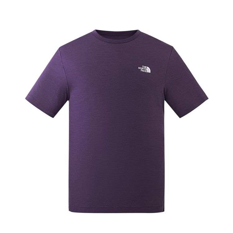 THE NORTH FACE T Shirts Men's G5O/Long Dusk Purple Crew Neck Thin