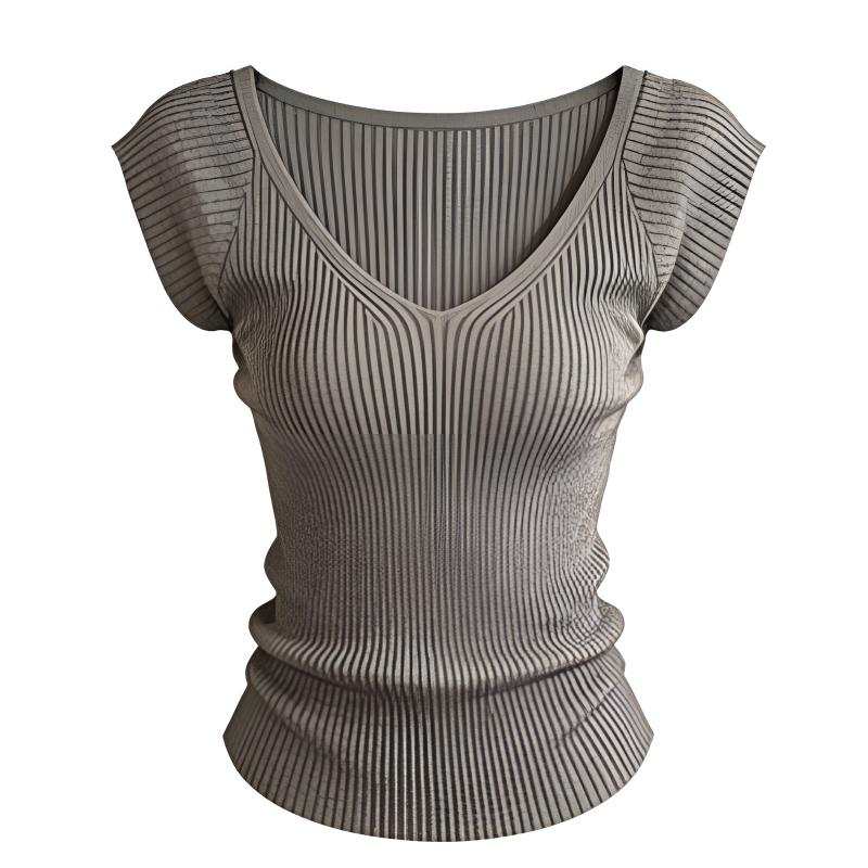 DUSHE T Shirts Women's V Neck Thin Straight Fit