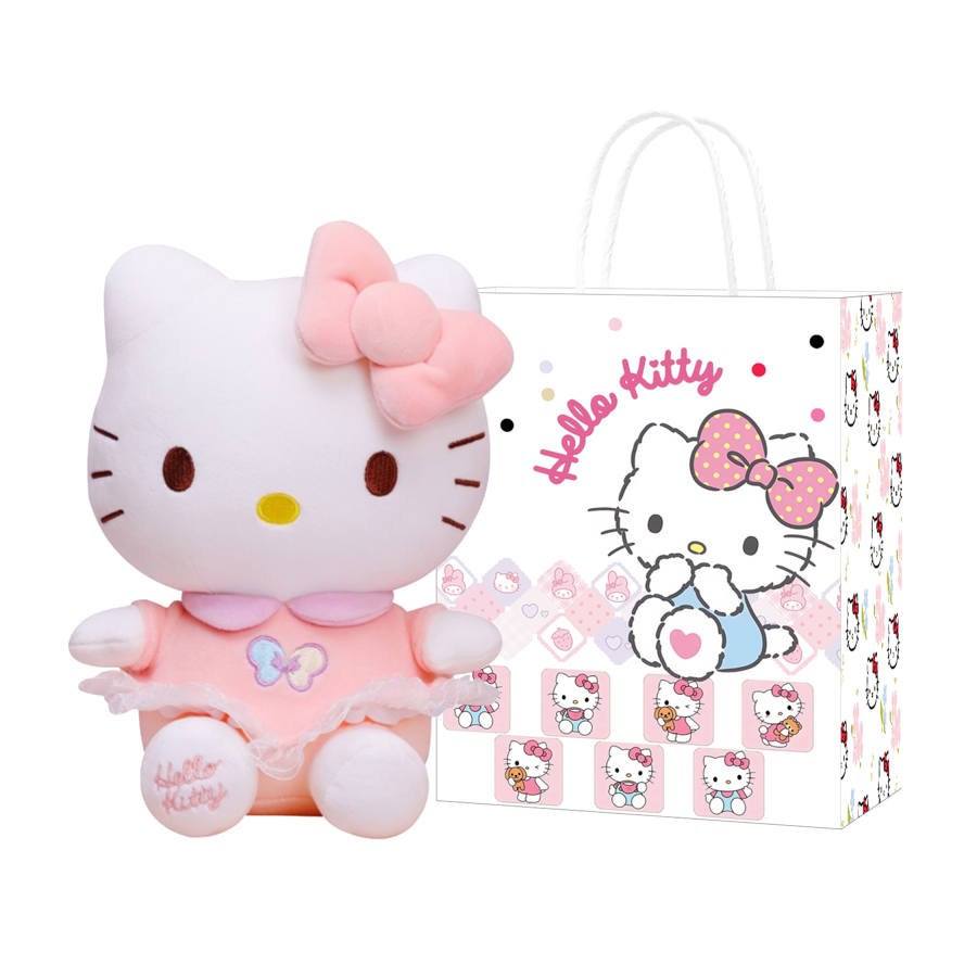 Surof x Sanrio HELLO KITTY/Hello Kitty Heart Butterfly, Skirt Cute Dolls Plush Doll 22cm/30cm/40cm/50cm H