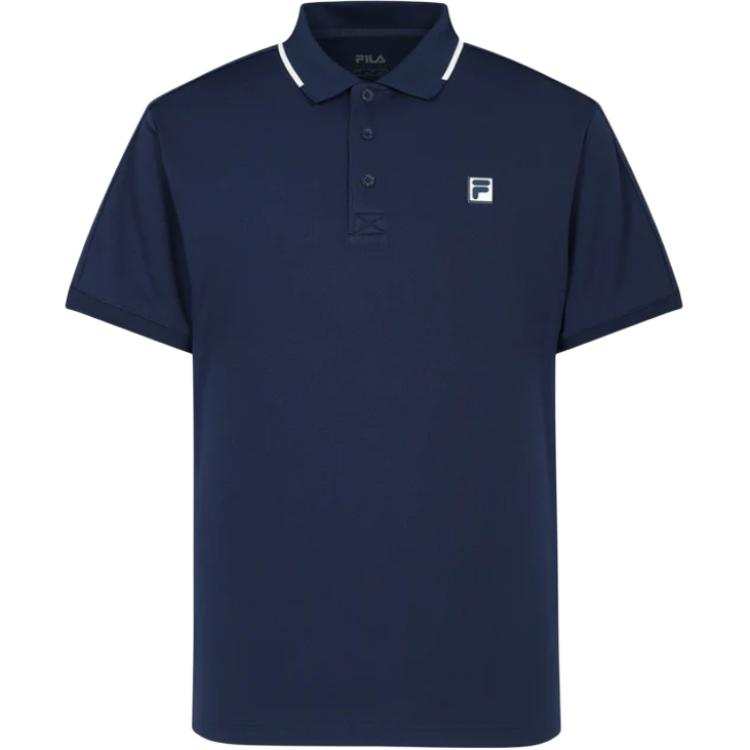 FILA Polo Shirts Unisex Marine Blue Polo Collar Moderate Other