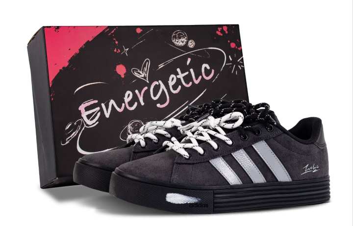 Adidas Adidas Daily Gray Graffiti Low top Skateboard Shoes Unisex Black Gray